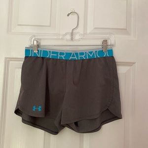 Under armor gray and blue shorts
